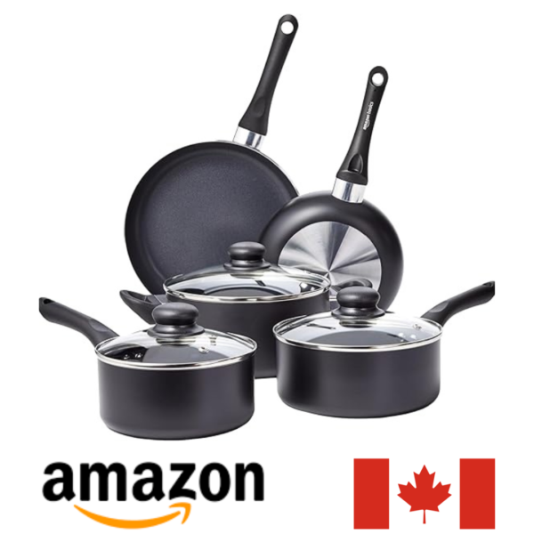 AMAZON CANADA – 8-Piece Non-Stick Kitchen Cookware Set