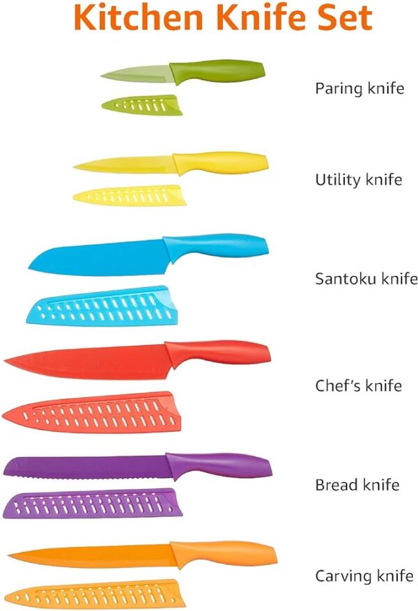 AMAZON UK - 12-Piece Knife Set, Multicolor - Image 3