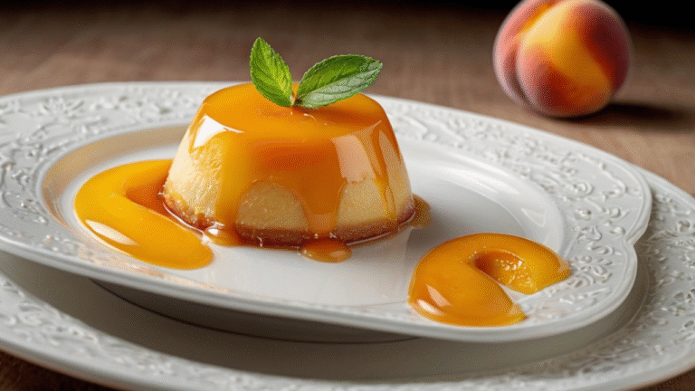 Flan de Duraznos sin cocción en Solo 5 Minutos
